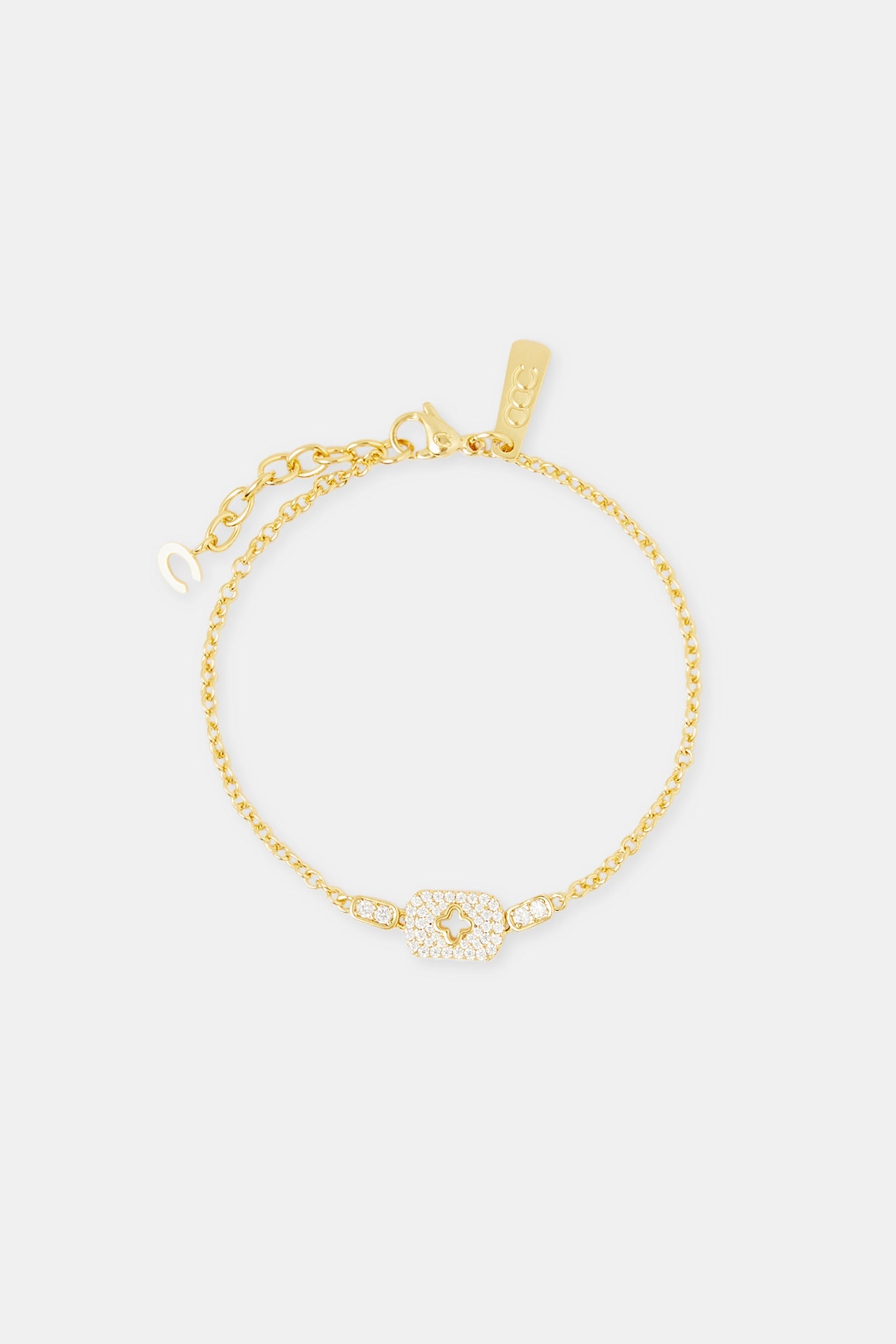 Pave Cut Out Motif Tag Bracelet - 15mm